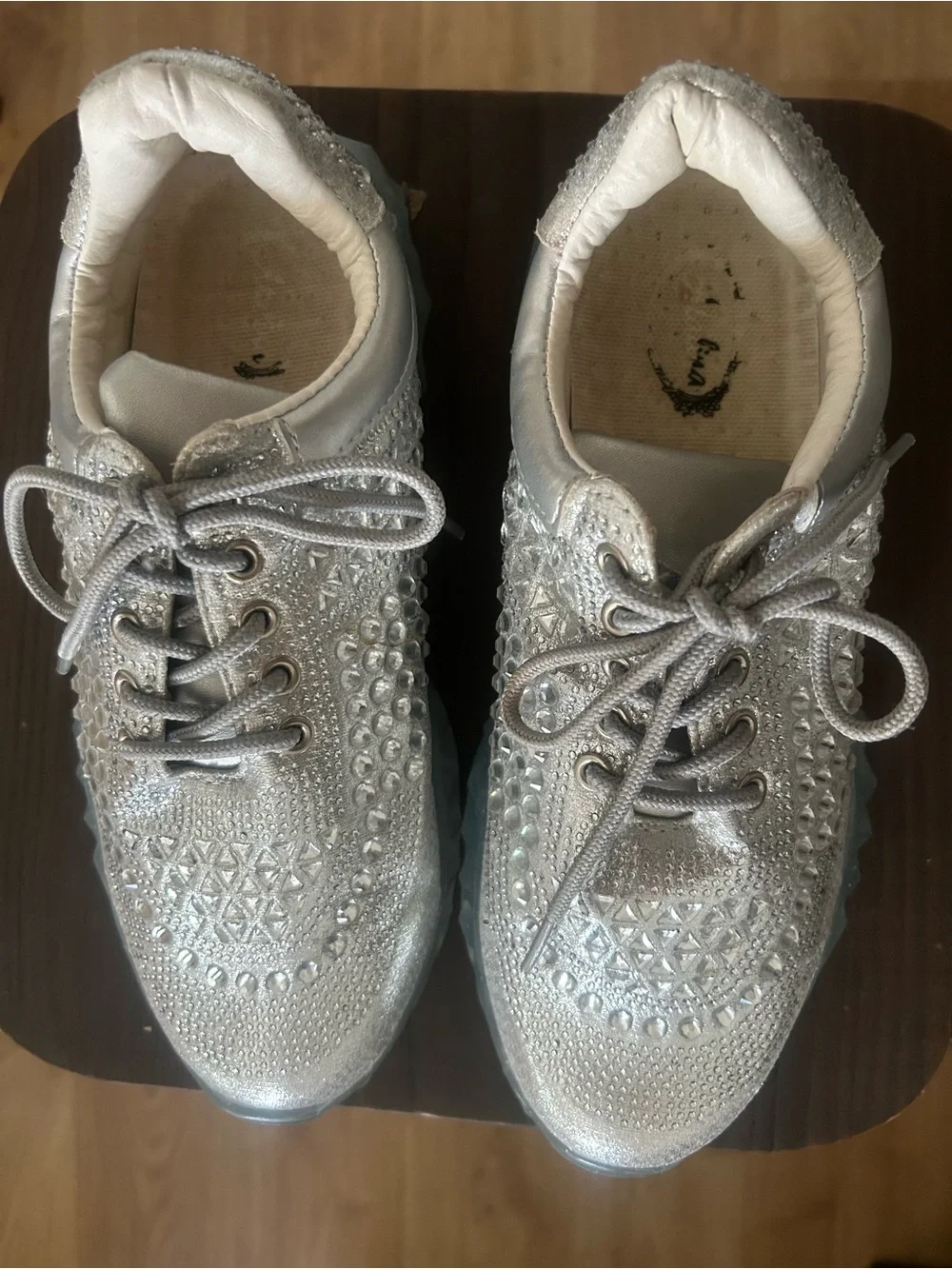 Like New Metallic Studded Sneakers